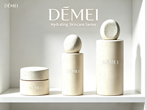 Luxury Speckled PCR Plastic Portable Cosmetic Packaging Set